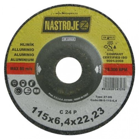 Grinder disk 180x6.5x22 for aluminium 25 pcs per package